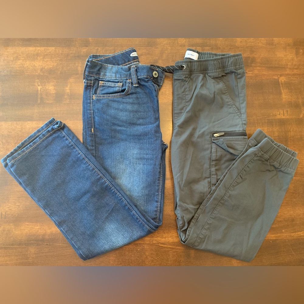 2 pair Boys Old Navy Jeans/Cargo pants, size 10.